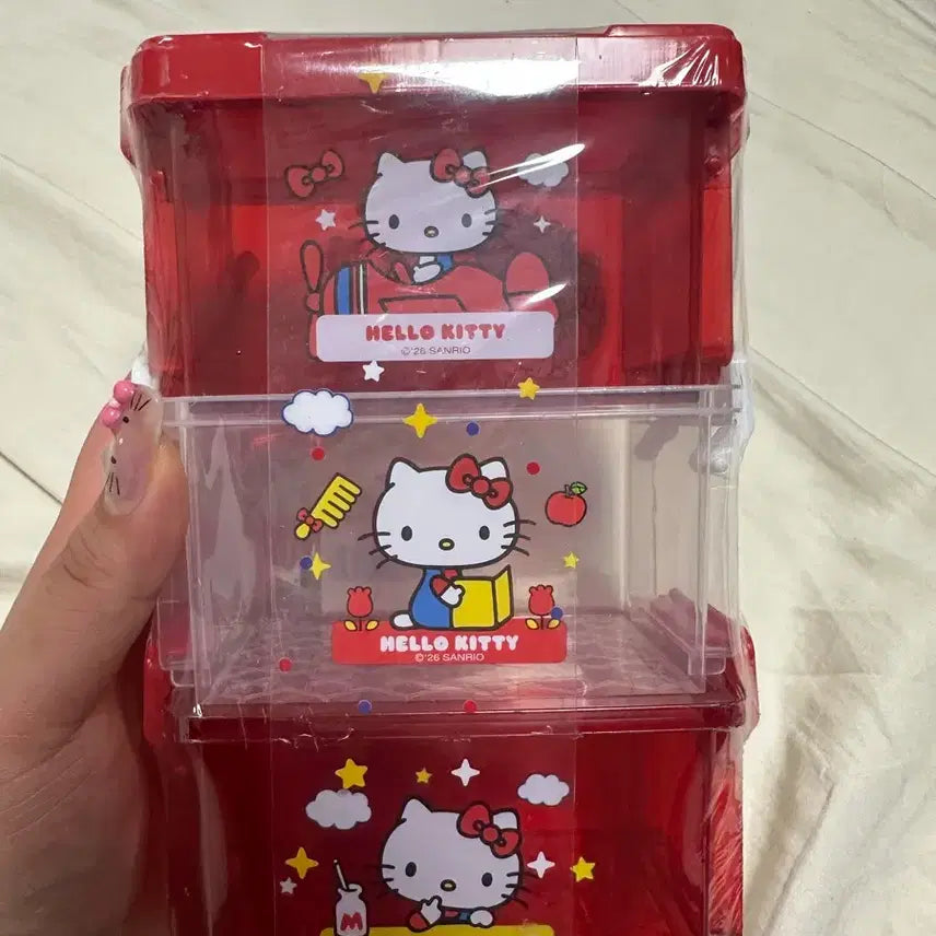 [BUNJANG] Hello Kitty Red Storage Organizer / 헬로키티 정리함 레드