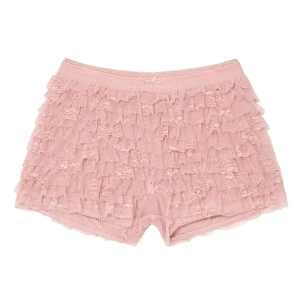 [BUNJANG] Glony Poly Lace Bloomer Shorts Pink M / 글로니 폴리 레이스 블루머 쇼츠 핑크 M