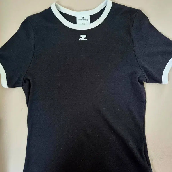 [BUNJANG] Courreges Short Sleeve T-Shirt Black Size S / <꾸레쥬 반팔티 블랙 S사이즈>