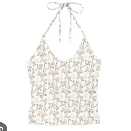 [BUNJANG] Glowny Air Halterneck Tank Top Milk Bear / 글로니 에어 홀터넥 탱크탑 나시 밀크베어 milk bear