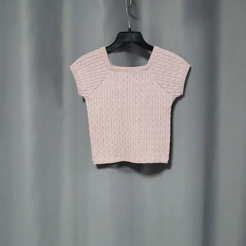 [BUNJANG] Square Neck Cable Knit Sweater / 스퀘어넥 케이블 니트