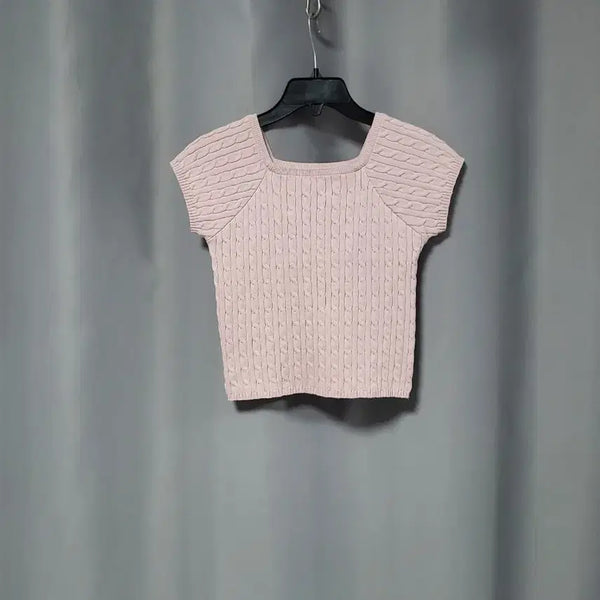 [BUNJANG] Square Neck Cable Knit Sweater / 스퀘어넥 케이블 니트