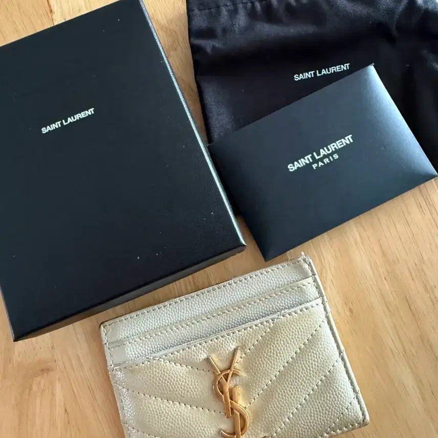 [BUNJANG] Saint Laurent Leather Card Holder Full Set / 입생로랑 카드지갑 풀구성