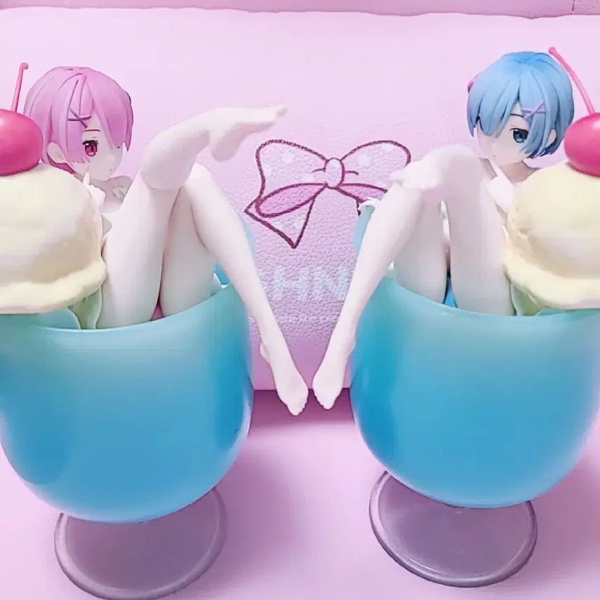 [BUNJANG] Re:Zero Rem & Ram Cream Soda Figure / 택포)리제로 렘람 크림소다 피규어 미소녀 피규어