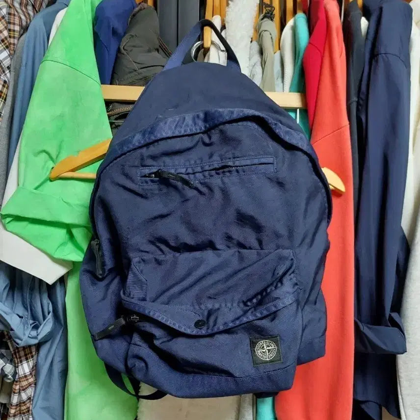 [BUNJANG] Stone Island Nylon Backpack Navy / 스톤아일랜드 나일론 백팩 네이비 큐알정품검수완료