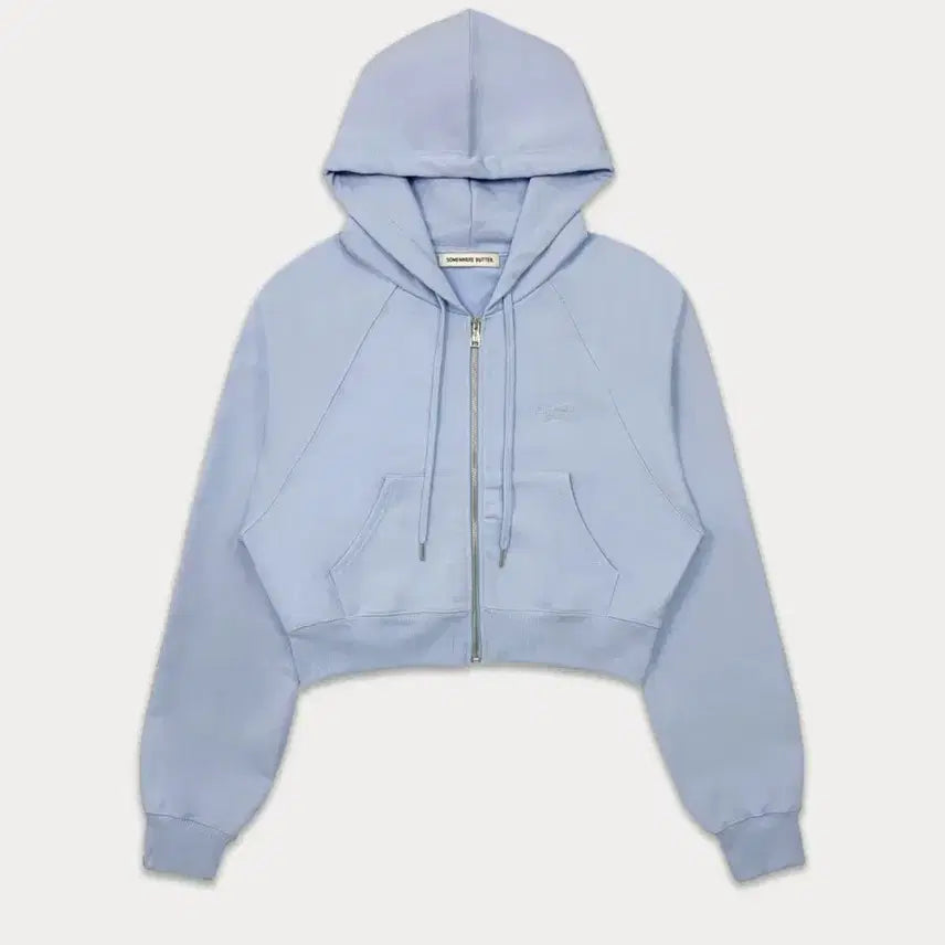 [BUNJANG] Somewhere Better Essential Cropped Hoodie Light Blue / (미개봉)썸웨어버터 에센셜 크롭 후드 집업 라이트 블루