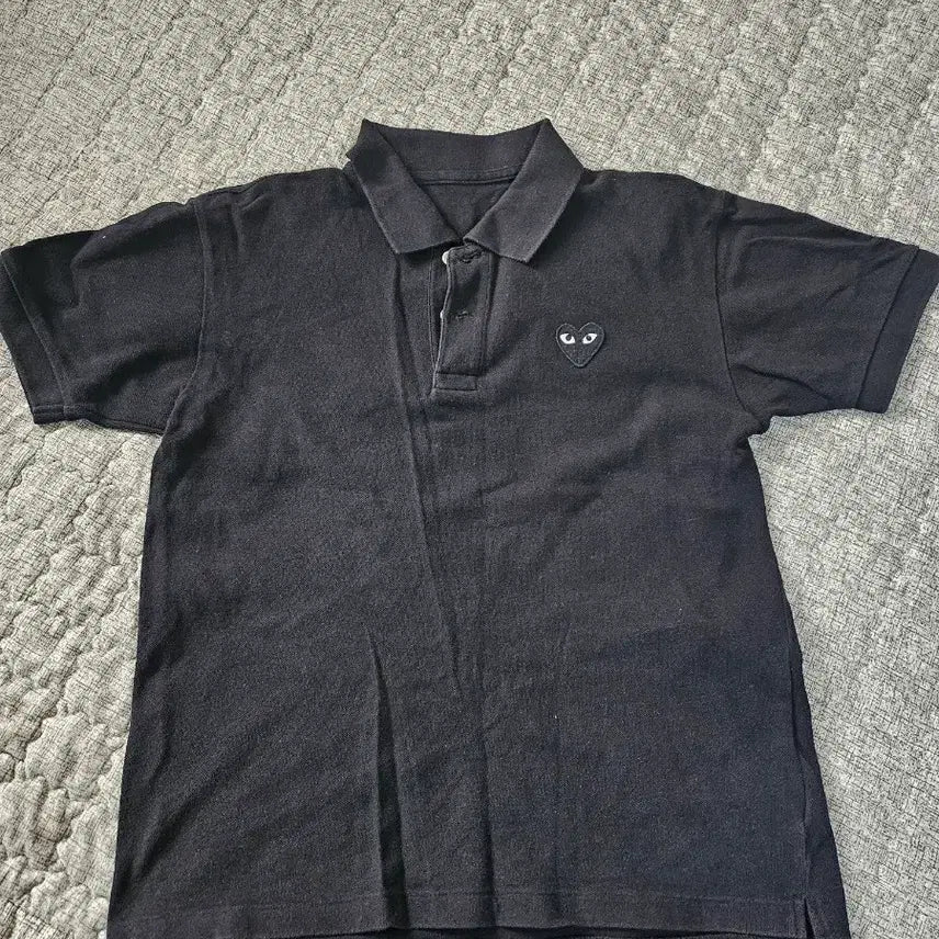 [BUNJANG] Comme des Garçons Play Pique Shirt Black Heart Patch / 꼼데가르송 셔츠