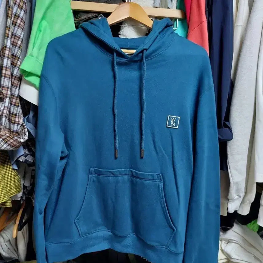 [BUNJANG] Wooyoungmi Back Logo Hoodie Blue Size 48 / 우영미 백로고 후드티 블루 48 상태좋음