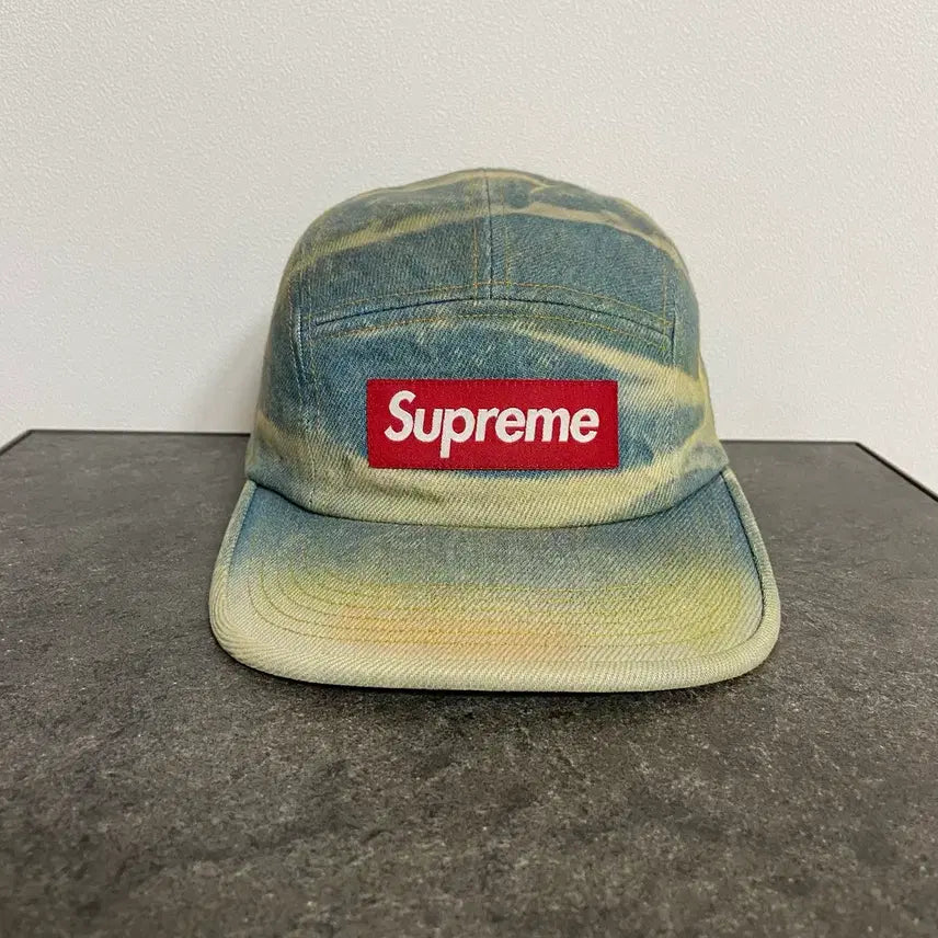 [BUNJANG] Supreme Washed Dirty Denim Box Logo Camp Cap / (OS) 슈프림 박스로고 캠프캡 모자 워시드 더티 데님