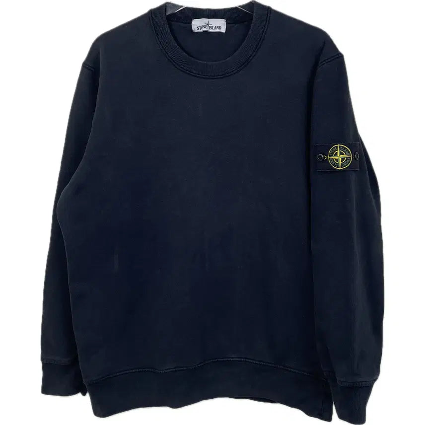 [BUNJANG] Stone Island Logo Patch Sweatshirt Black / [L] 스톤 아일랜드 와펜 맨투맨 스웨트 셔츠 블랙