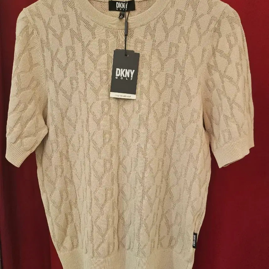 [BUNJANG] DKNY Golf Men's Coolmax Logo Jacquard Short Sleeve Knit L (100) / DKNY GOLF 남성 쿨맥스 로고 자카드 반팔 니트 L(100) 새상품