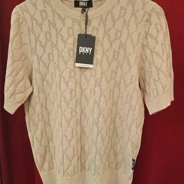 [BUNJANG] DKNY Golf Men's Coolmax Logo Jacquard Short Sleeve Knit L (100) / DKNY GOLF 남성 쿨맥스 로고 자카드 반팔 니트 L(100) 새상품