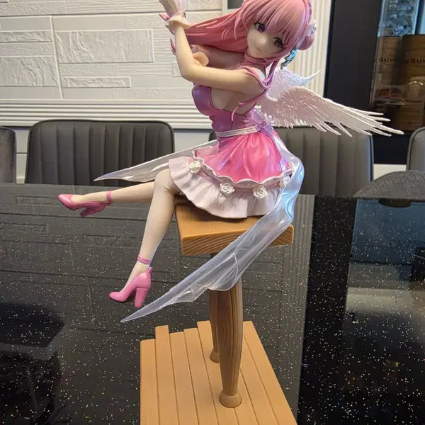 [BUNJANG] Pink Winged Girl Figurine with Stand / 미소녀 피규어 핑크 날개 스탠드 포함
