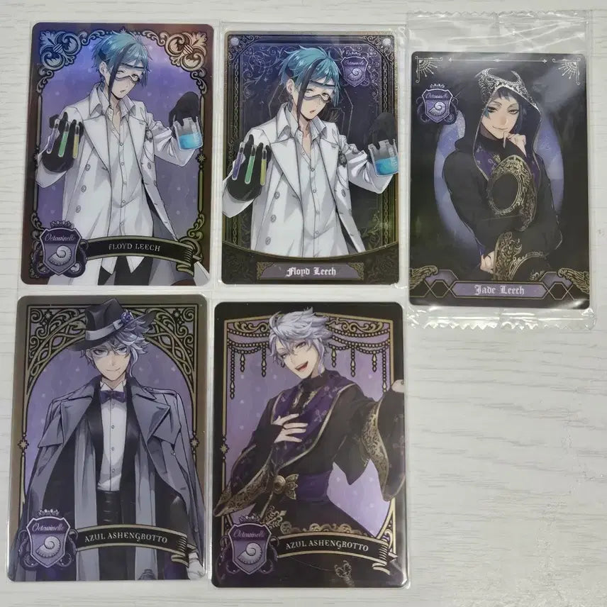 [BUNJANG] Twisted-Wonderland Floyd Leech Jade Leech Azul Ashengrotto Wafer Card Metal Card Bundle Set / 트위스테 플로이드 제이드 아즐 웨하스 카드 메탈카드 5장 일괄