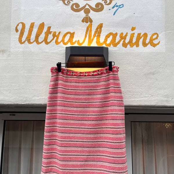 [BUNJANG] Weekend Max Mara Striped Metallic Tweed Fringe Skirt (Made in Italy, Size 38) / 막스마라 위켄드 스트라이프 트위드 스커트 (이탈리아제)