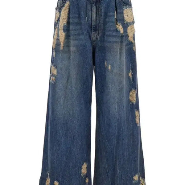 [BUNJANG] Juun.J Distressed Wide Leg Jeans Size 50 / 준지 디스트레스드 와이드 레그 진 50