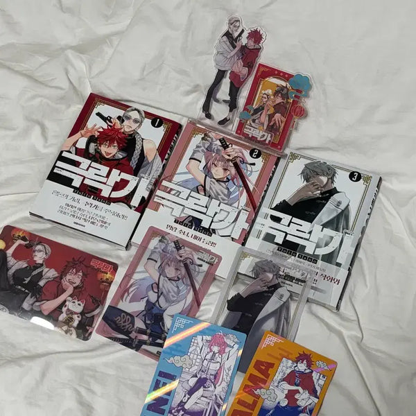 [BUNJANG] Gokurakuga Manga Complete Set (Vol. 1-3) with Bonus Acrylic Stand / 극락가 만화책 특전, 아크릴 일괄 판매합니다!