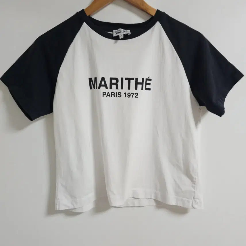 [BUNJANG] Marithe Francois Girbaud Women's Raglan Logo Short Sleeve T-Shirt / [M] 마리떼 프랑소와 저버 여성 래글런 로고 반팔 티셔츠