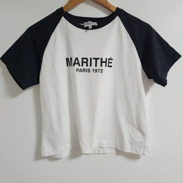 [BUNJANG] Marithe Francois Girbaud Women's Raglan Logo Short Sleeve T-Shirt / [M] 마리떼 프랑소와 저버 여성 래글런 로고 반팔 티셔츠