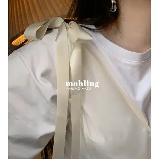 [BUNJANG] Mabling Scallop Ribbon Dress Cream / mabling 마블링 Scallop Ribbon Dress 스캘럽드레스