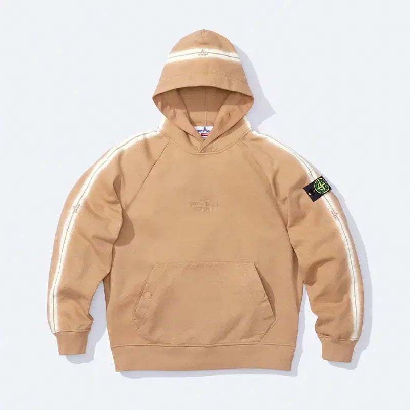 [BUNJANG] Supreme x Stone Island Stripe Hooded Sweatshirt M / [M] 슈프림 x 스톤 아일랜드 스트라이프 후드 스웨트셔츠 탄
