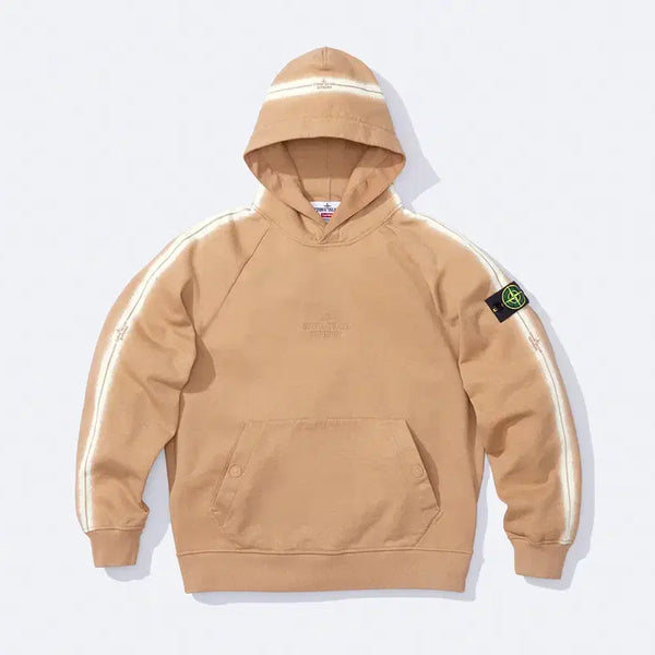[BUNJANG] Supreme x Stone Island Stripe Hooded Sweatshirt M / [M] 슈프림 x 스톤 아일랜드 스트라이프 후드 스웨트셔츠 탄