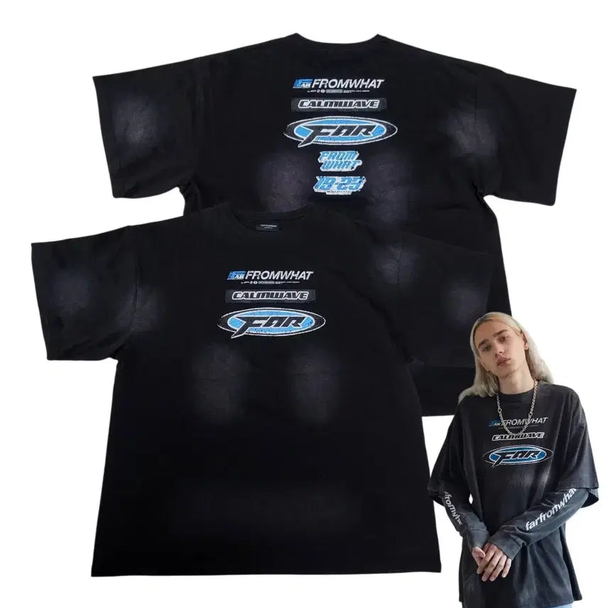 [BUNJANG] Farfromwhat Washed Logo T-Shirt / (1) 파프롬왓 파 워시드 반팔 Farfromwhat Far
