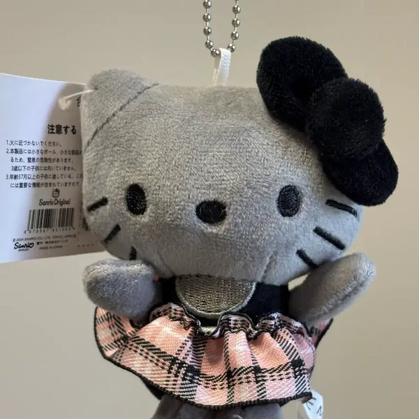 [BUNJANG] Sanrio Hello Kitty Check Skirt Plush Keychain / 산리오 헬로키티 그레이 키티 인형 키링 체크 치마