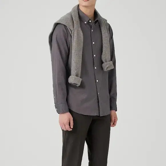[BUNJANG] Beanpole Brushed Herringbone Cotton Shirt Brown / (kk70083)빈폴 브러쉬드 헤링본 셔츠 100