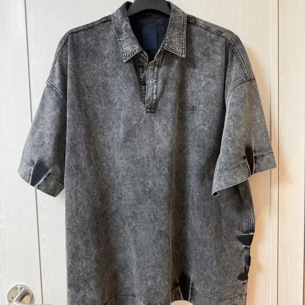 [BUNJANG] Juun.J 25SS Oversized Dyed Polo Short Sleeve M / 준지 25ss 오버핏 다잉 폴로 숏슬리브 M
