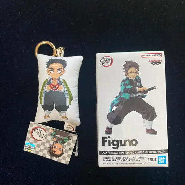 [BUNJANG] Demon Slayer: Kimetsu no Yaiba Figu:no Tanjiro (Sealed) & Gyomei Cushion Keychain (New) / 귀멸의 칼날 figuno 탄지로 미개봉 + 교메이 쿠션 키링 새제품