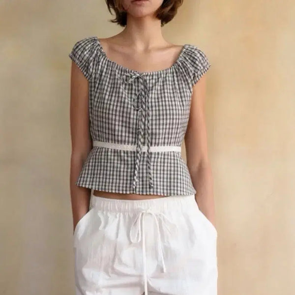 [BUNJANG] Shadrama Claire Shirring Blouse / 샤드라마 클레어 셔링 블라우스