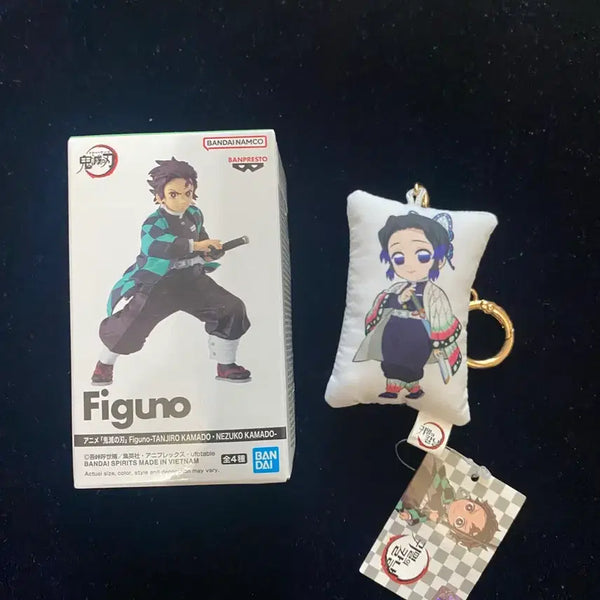 [BUNJANG] Demon Slayer: Kimetsu no Yaiba FiguRe:ZERO Tanjiro Kamado Sealed Figure + Shinobu Kocho Cushion Keychain / 귀멸의 칼날 figuno 탄지로 미개봉 + 시노부 쿠션 키링 새제품