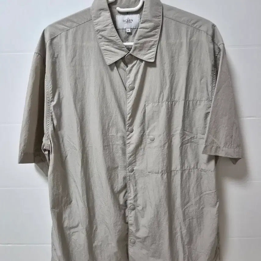 [BUNJANG] Olsen Beige Short-Sleeve Shirt Size 95 / 올젠 베이지 반팔 셔츠 95