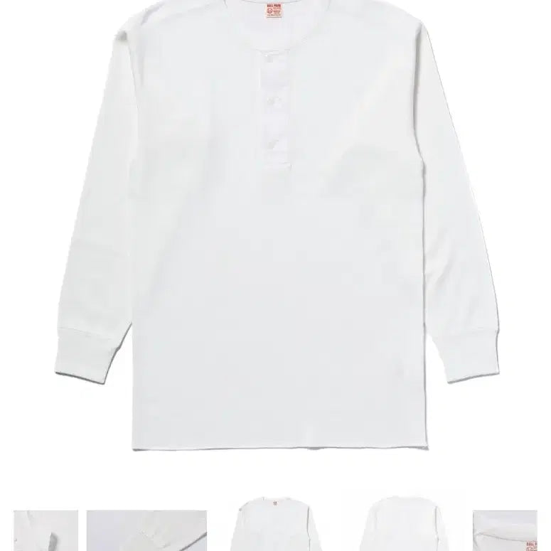 [BUNJANG] The Real McCoy's Long Sleeve Henley T-Shirt White / 더 리얼 맥코이 긴팔 티셔츠 화이트
