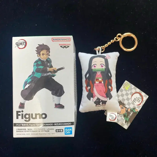 [BUNJANG] Demon Slayer FiguPro Tanjiro (Sealed) & Nezuko Cushion Keychain (New) / 귀멸의 칼날 figuno 탄지로 미개봉 + 네즈코 쿠션 키링 새제품
