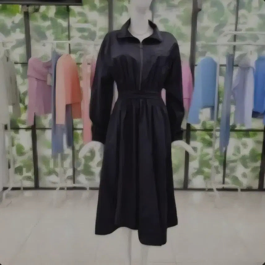 [BUNJANG] DEWL Shirring Asymmetrical Dress / 듀엘 반집업 셔링 언발란스 원피스 55