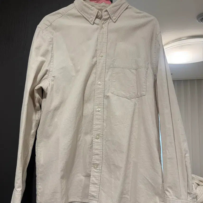 [BUNJANG] H&M Striped Oxford Shirt - Beige / H&M 스트라이프 옥스포드 셔츠 베이지