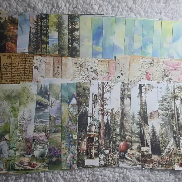 [BUNJANG] Vintage Scenery Background Paper Set - 60 Sheets / 다꾸) 빈티지 풍경 배경지 세트 60장 (무중복)