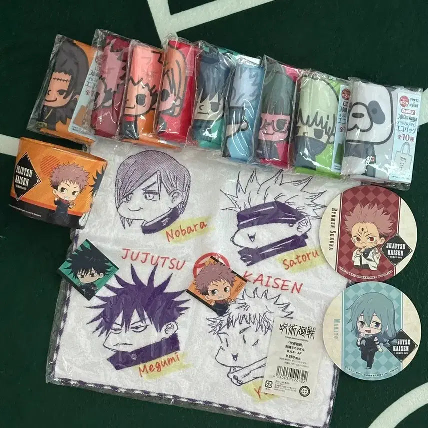 [BUNJANG] Jujutsu Kaisen Tote Bag and Embroidered Towel Bundle Set / 주술회전 에코백 타올 일괄 세트