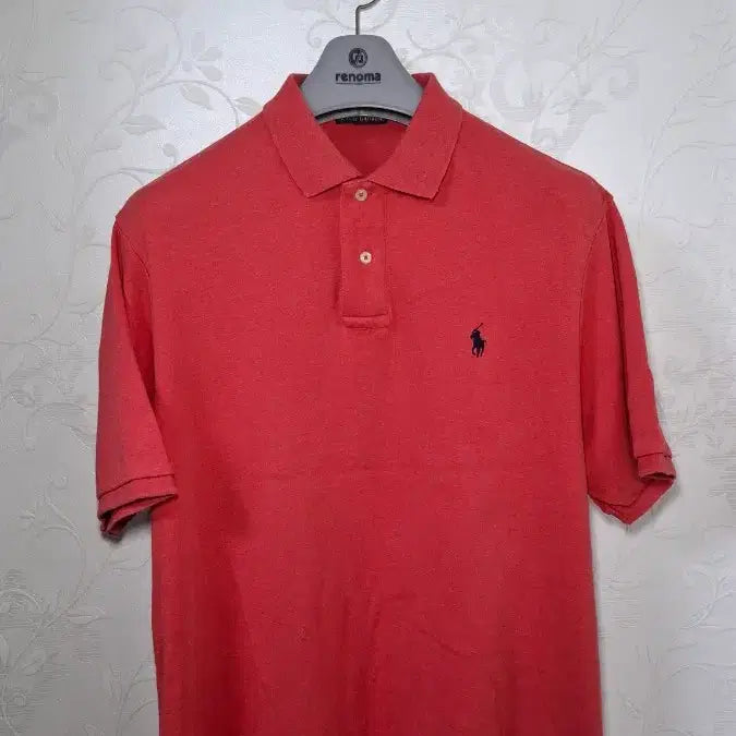[BUNJANG] Polo Ralph Lauren Coral Red Pony Logo Short Sleeve Polo Shirt M (100-105) / (QR인증 매장판) 폴로랄프로렌 반팔티셔츠 100~105