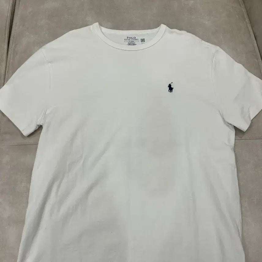 [BUNJANG] Polo Ralph Lauren Heavyweight T-Shirt White Navy Big Pony Logo Size M / 폴로 헤비웨이트 반팔티 M사이즈