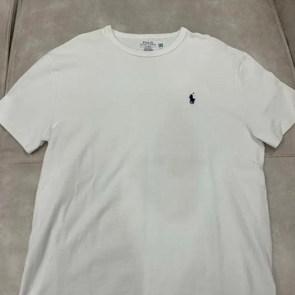 [BUNJANG] Polo Ralph Lauren Heavyweight T-Shirt White Navy Big Pony Logo Size M / 폴로 헤비웨이트 반팔티 M사이즈