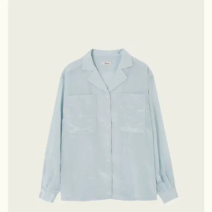 [BUNJANG] Ribbon Light Maze Pocket Blouse Sky Blue / 리본빛 메이즈 포켓 블라우스 스카이블루