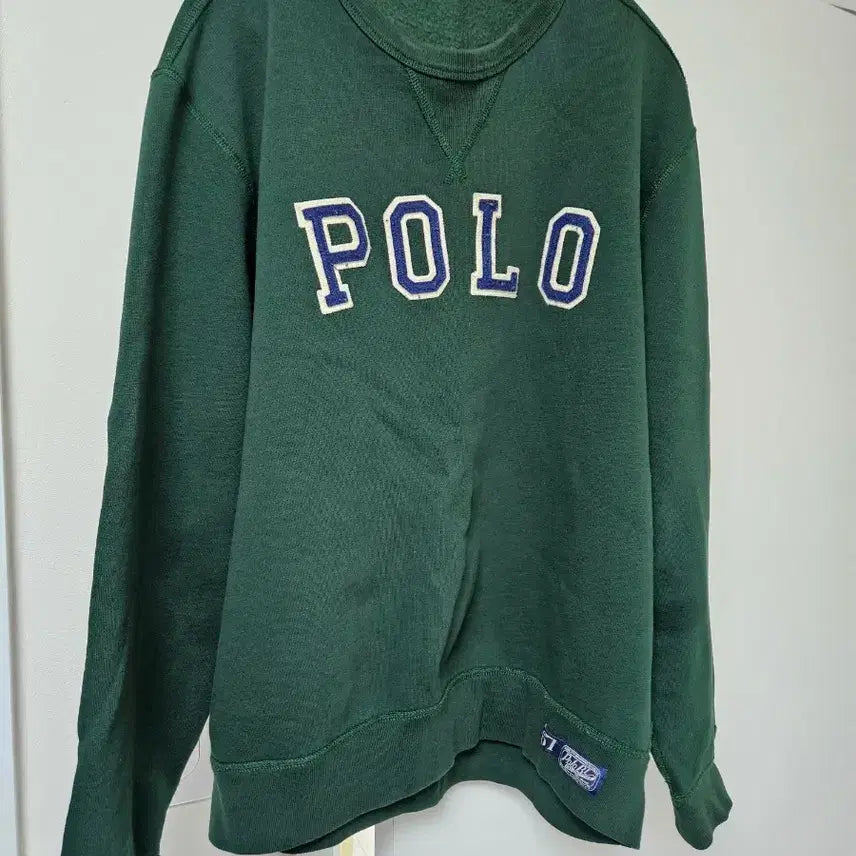 [BUNJANG] Polo Ralph Lauren Green Sweatshirt L (Semi-Oversized 105) Brushed / 폴로 맨투맨 그린 L(105 세미오버), 기모, 로고 깨끗한 상태