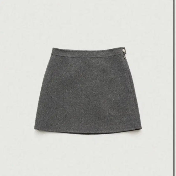 [BUNJANG] The Barnet Double Face Wool Mini Skirt - Grey, Size S / 더바넷 울 미니스커트