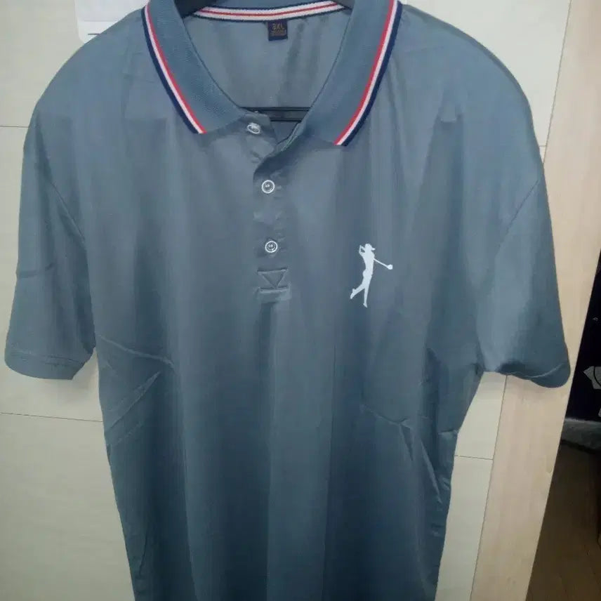 [BUNJANG] Men's Golf Wear Short-Sleeve Polo Shirt (Gray, Size L) - New / 골프웨어 남성 반팔 카라티 회색 L 새상품