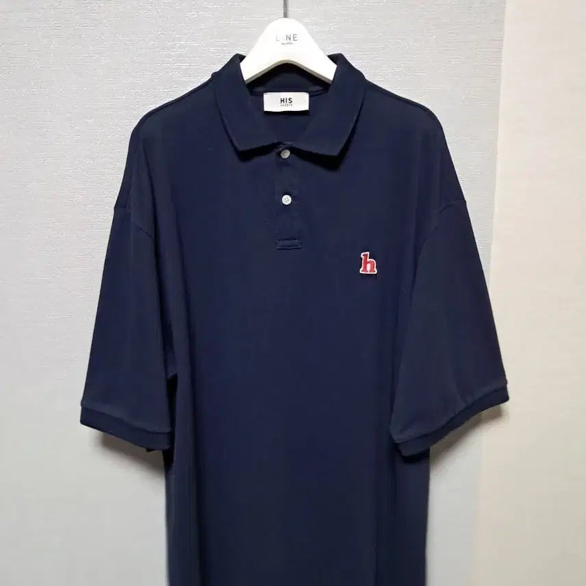 [BUNJANG] Hazzys Short-Sleeve Polo Shirt Navy H Logo Size 105 / 헤지스 반팔 카라티 네이비색 h 로고 105 가격내림