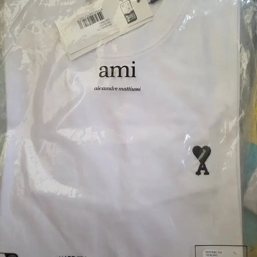 [BUNJANG] AMI Mono White T-Shirt (L) / L)) 아미 모노 화이트 반팔티셔츠 새상품