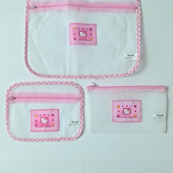 [BUNJANG] Sanrio Classic Kitty Mesh Pouch Bundle Set / 무배)일괄판매 고전키티 매쉬파우치